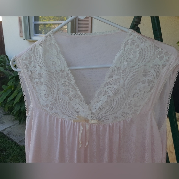 VTG nightgown pink feminine sheer lace - Picture 7 of 9